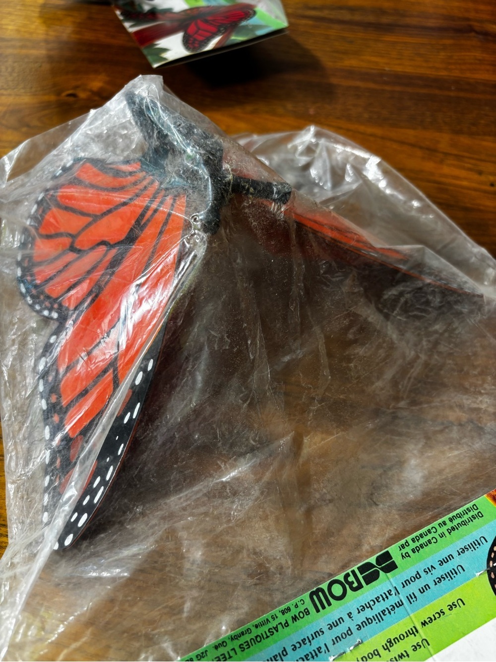 Vintage 1983 Artline Monarch Butterfly Tree Ornaments Set of 2 NOS Retro - Picture 6 of 7